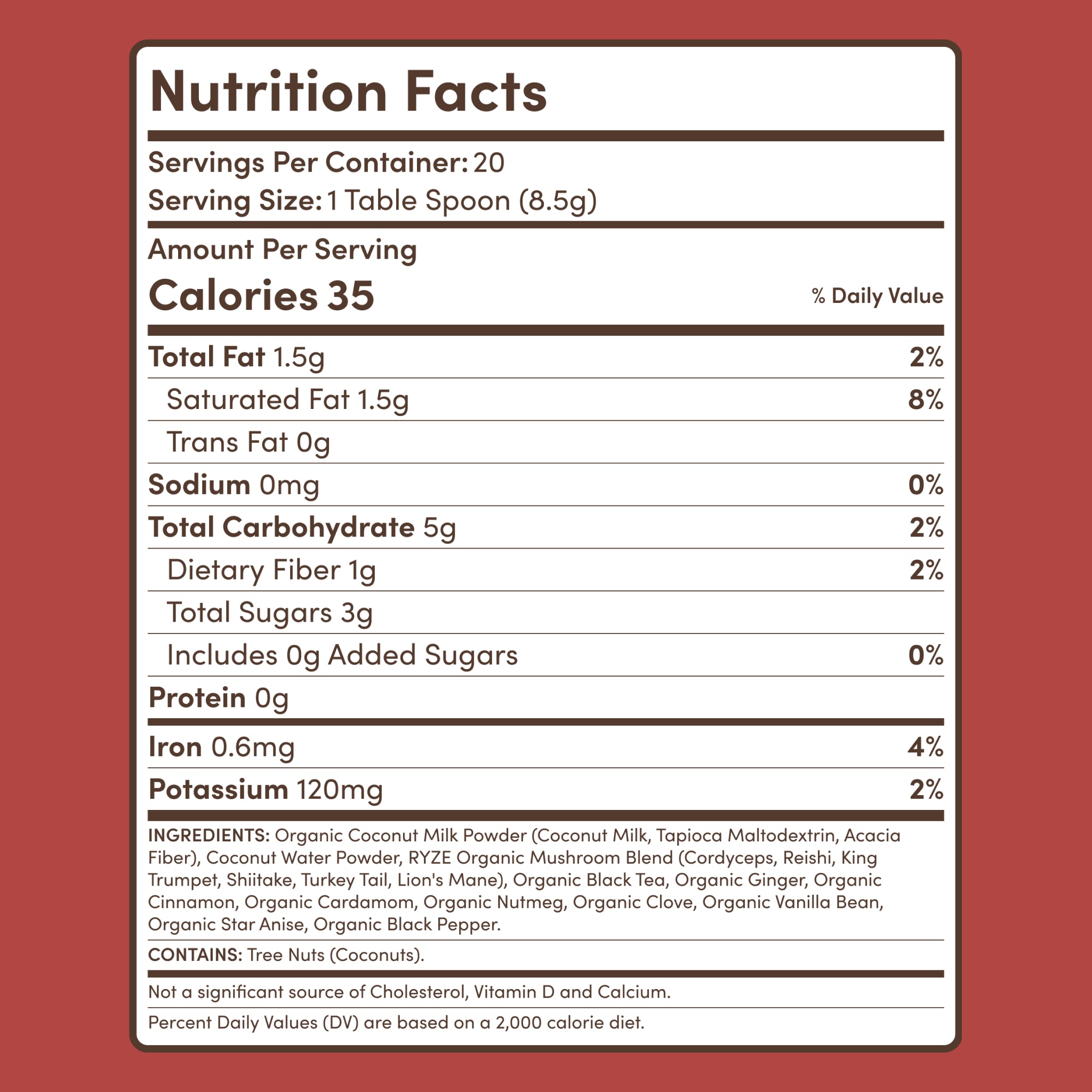 Mushroom Chai (20 Servings) O8 Ul