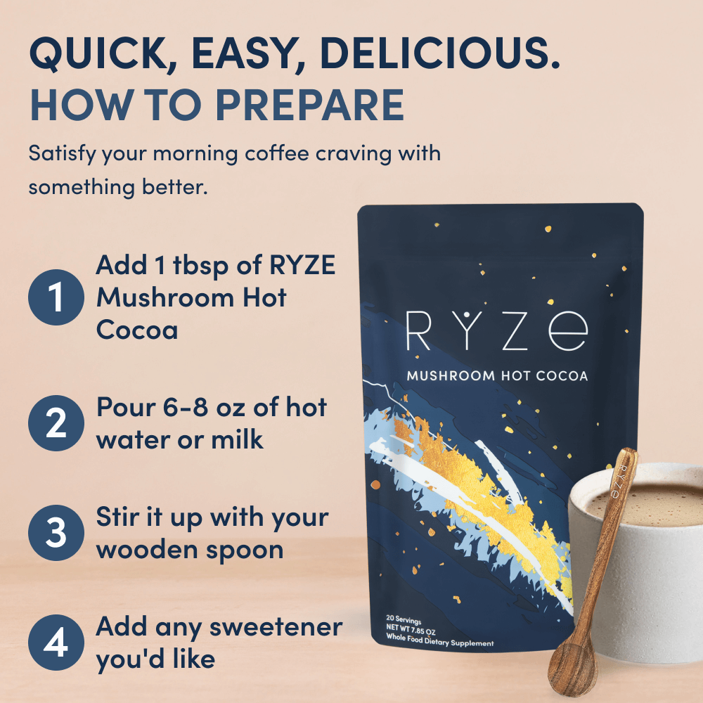 Mushroom Hot Cocoa — Organic Instant Cocoa with L-Theanine & Melatonin, 20 Servings T4 op