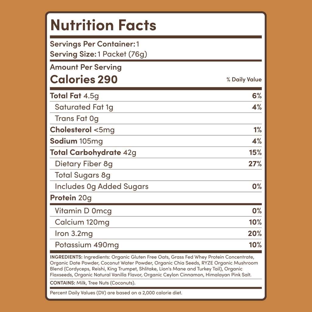 Mushroom Overnight Oats (14 Servings) N8 DF