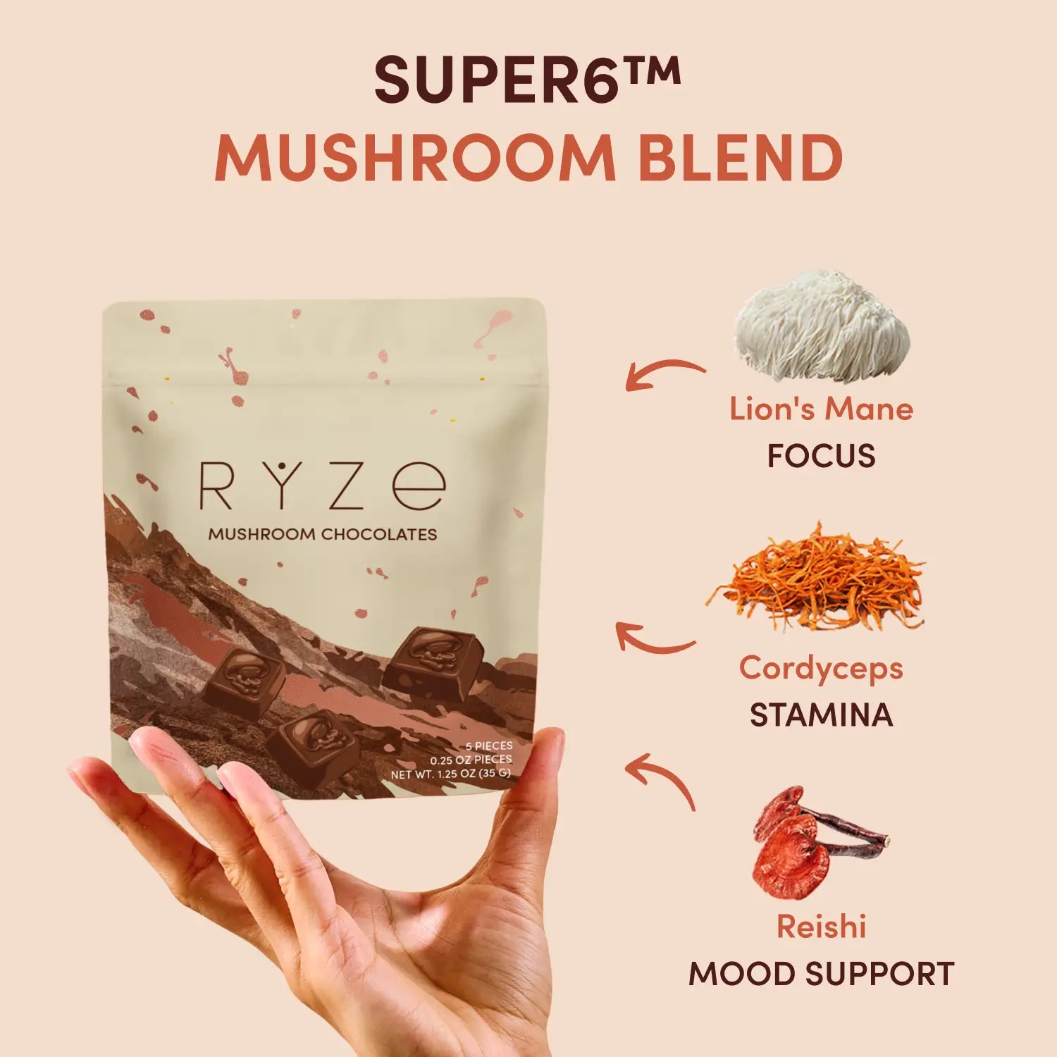 Mushroom Chocolates Rye (15 pieces) O6 D6